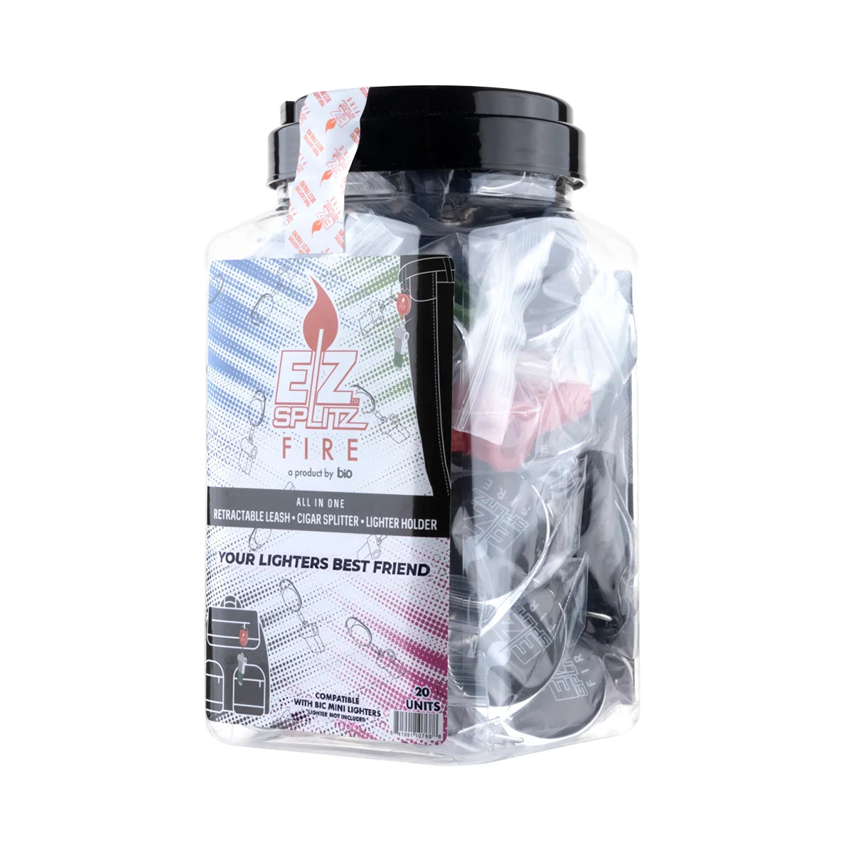 EZ Splitz - Lighter Leash - Fire w/ Belt Clip