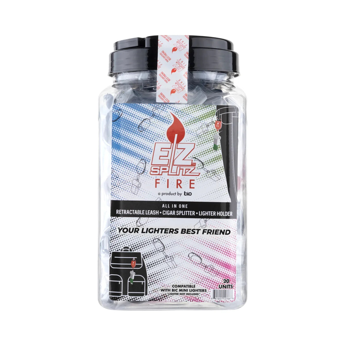 EZ Splitz - Lighter Leash - Fire w/ Belt Clip
