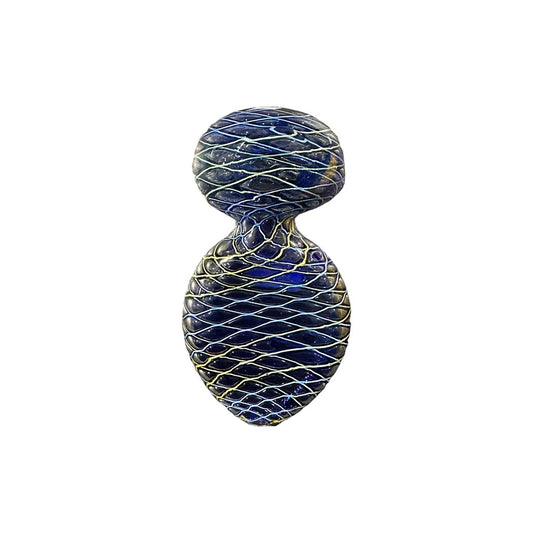 Deep Blue Twisted Glass Hand Pipe