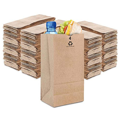 Paper Bags #4 - 5 x 3 x 9.75in - 500ct