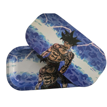 Small (8"x4") Metal Rolling Trays 3D Design w/ Magnetic Lid