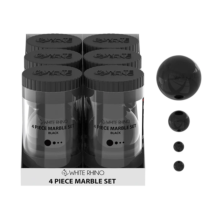 White Rhino - Slurper - 6ct - 4-Piece Marble Set - Assorted Colors