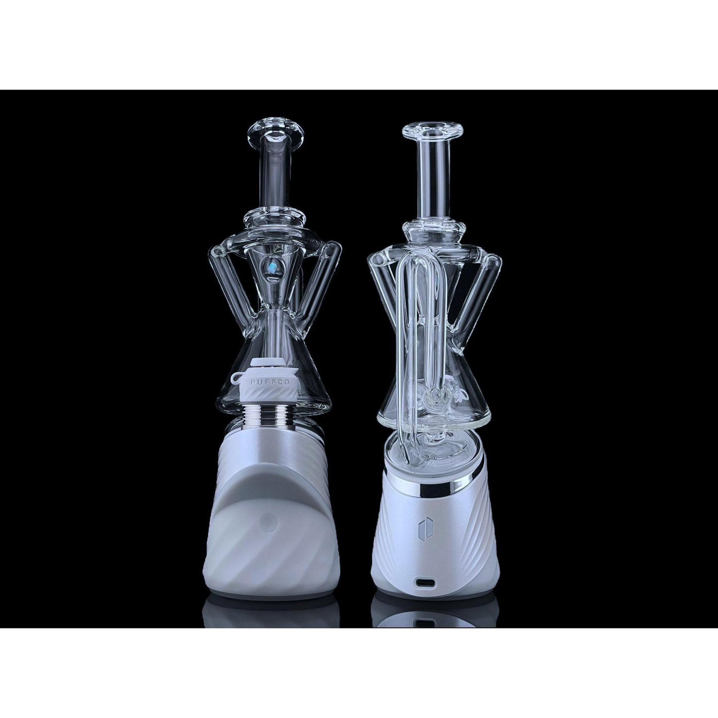 Iridescent Glass - Puffco Top - Dualcycler - Clear w/ Opal [ #PT013-PUFFCOTOP-OPCL ]