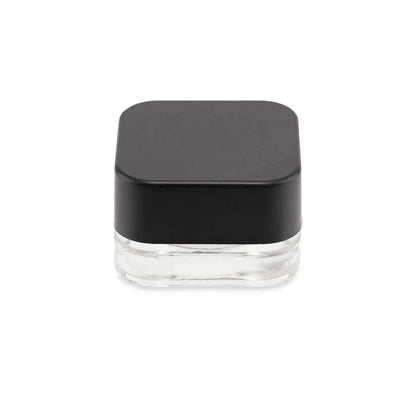 Loud Lock 5ml Square Glass Jar w/ Lid - 250ct - Black/White