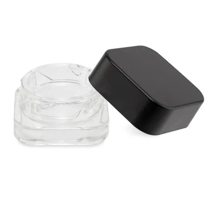 Loud Lock 5ml Square Glass Jar w/ Lid - 250ct - Black/White