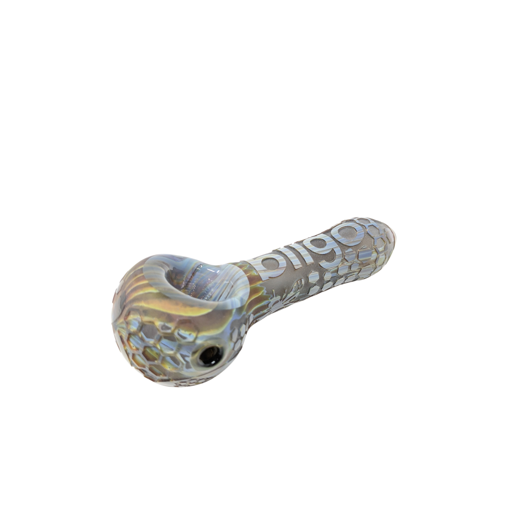 4.5"  BAGGIES CLEAR- Heady Deep Etched Hand Pipe