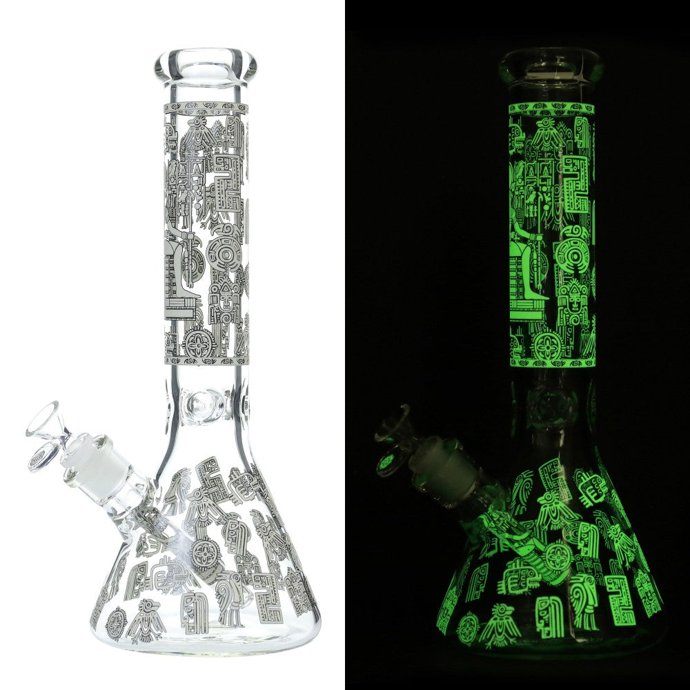 14" Chill Glass Glow In The Dark Water Pipe