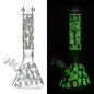 14" Chill Glass Glow In The Dark Water Pipe