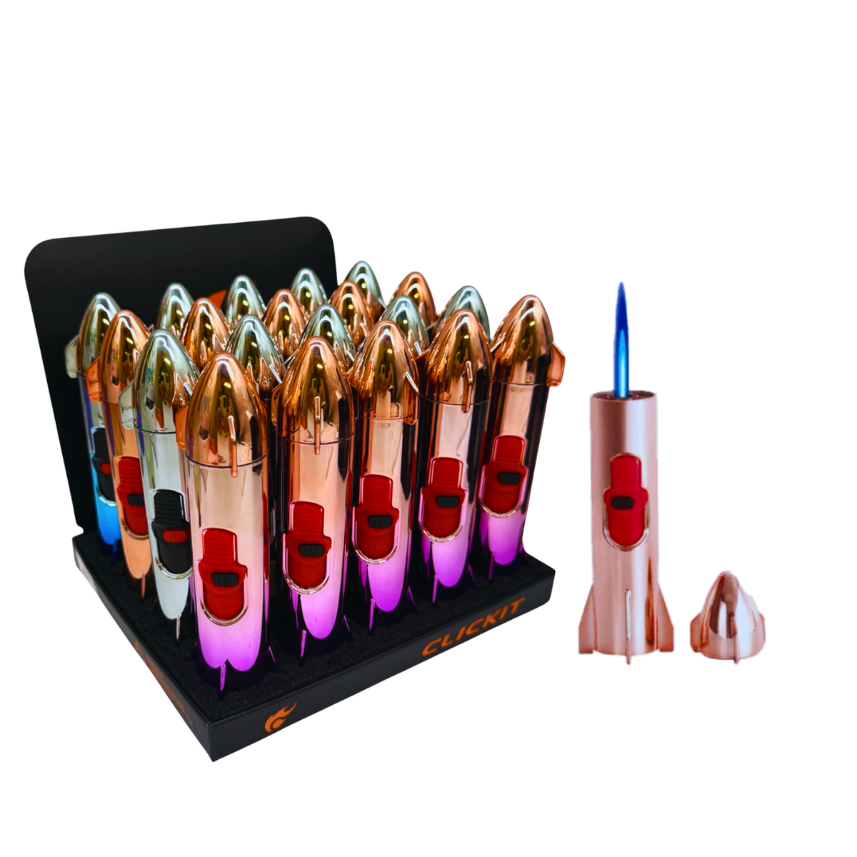 Clickit - Torch Lighter - Rocket - 20ct