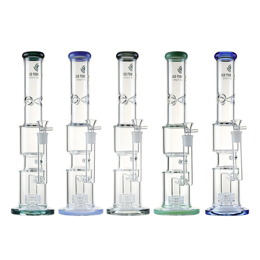 17" HPG - High Point Glass Double Chamber Tire Perc Water Pipe