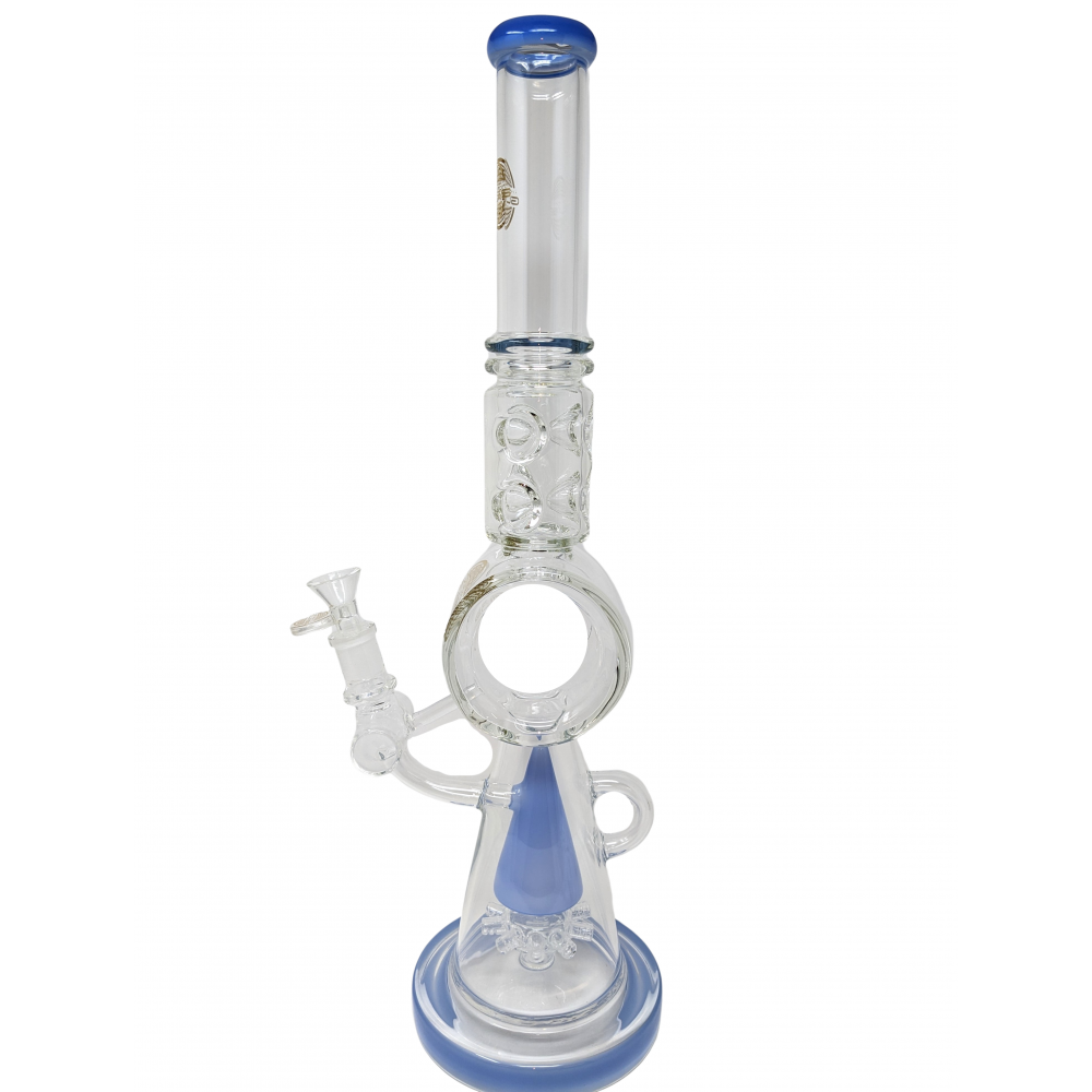 On Point Glass Assorted Sprinkler Cone Perc Barrel Chamber Water Pipe 18"