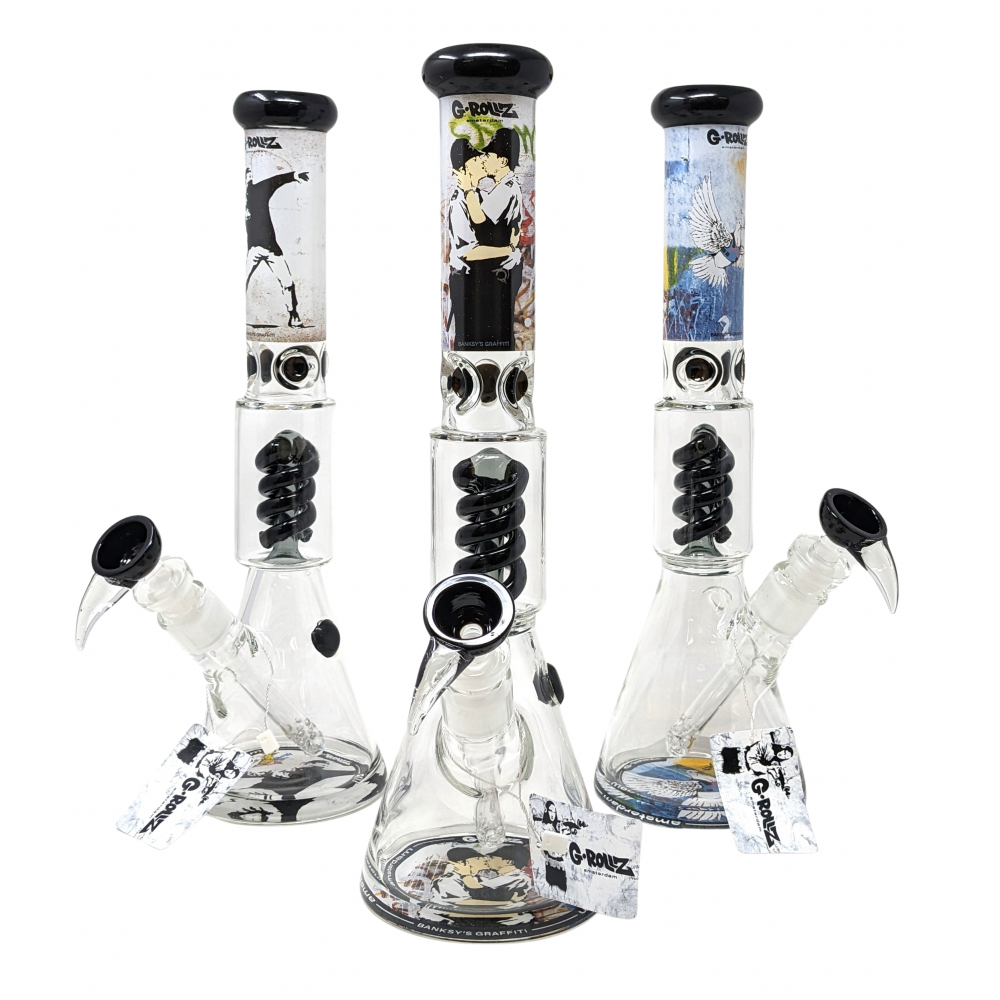 13.5" G-Rollz Banksy's Spiral Percolator Beaker Pipe