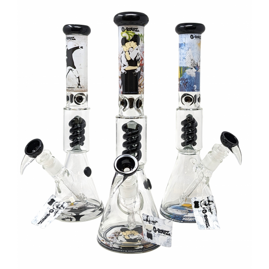 13.5" G-Rollz Banksy's Spiral Percolator Beaker Pipe