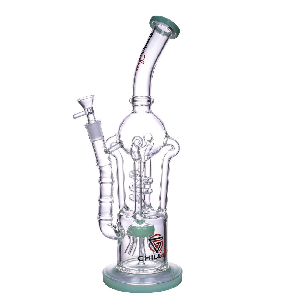 15.5" Chill Glass Spiral Coil w/Jellyfish Perc Recycler