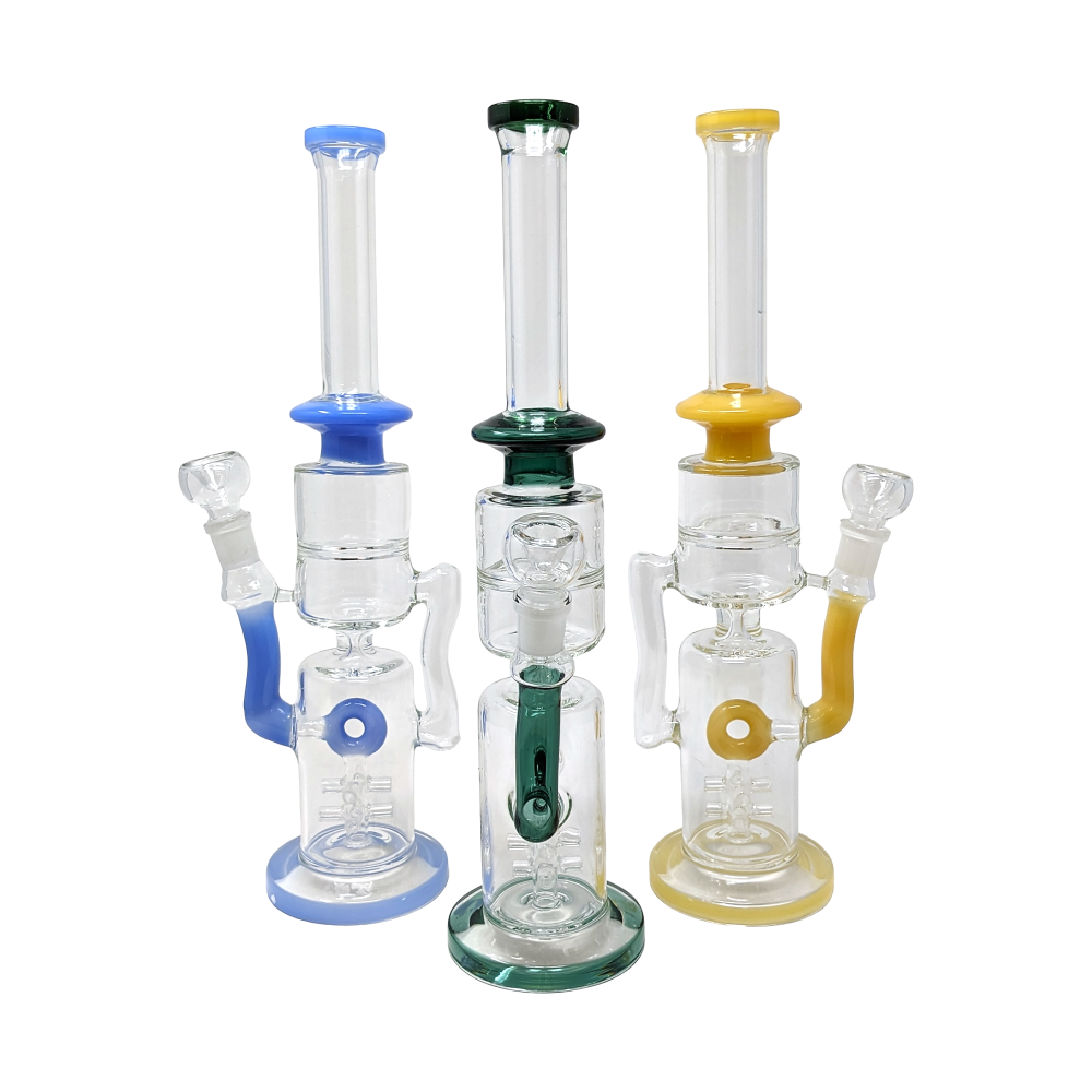 16" Assorted Sprinkler Donut Straight Recycler Water Pipes