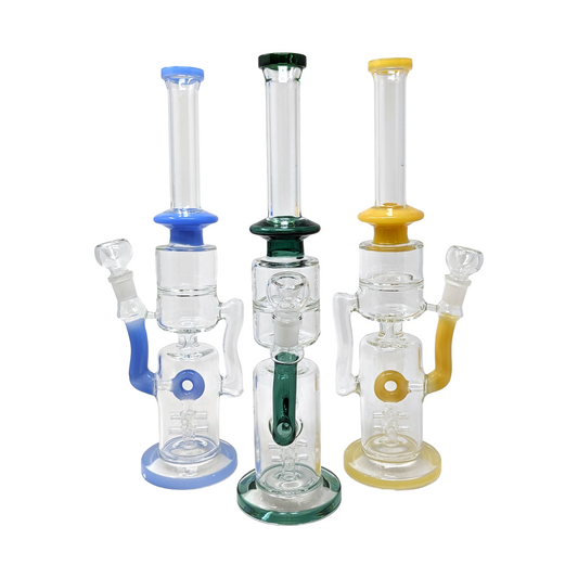 16" Assorted Sprinkler Donut Straight Recycler Water Pipes