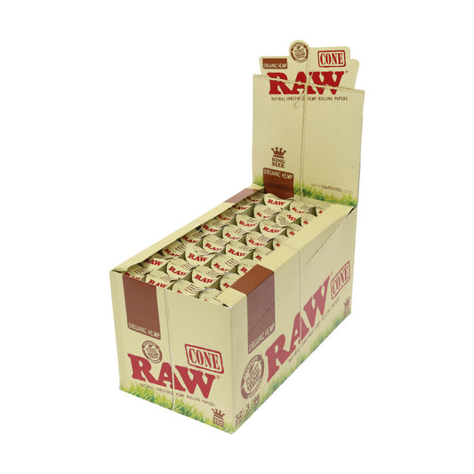 Raw - Cones - Organic Hemp - King - 3pk - 32ct