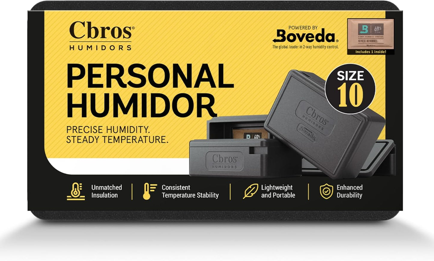 Cigar Bros - Personal Humidor - 10ct