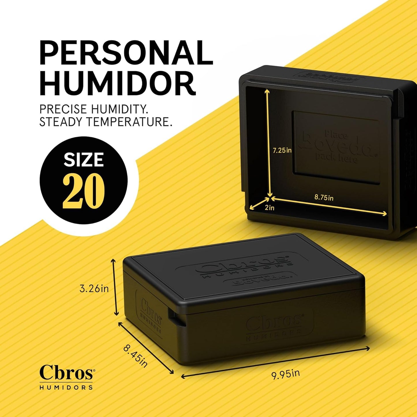 Cigar Bros - Personal Humidor - 20ct