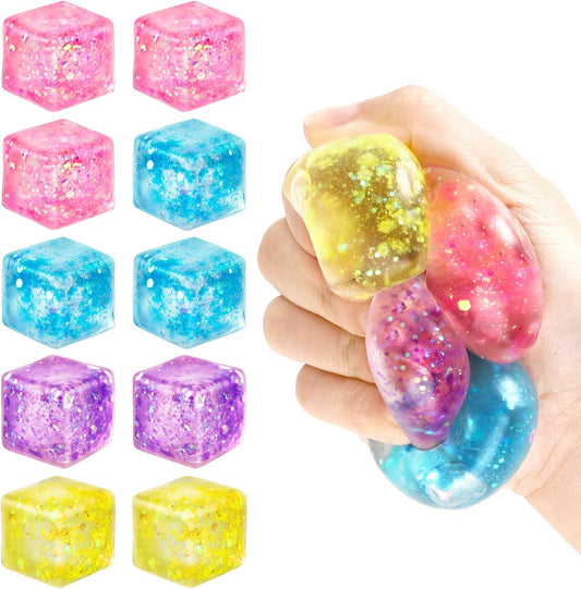 Squish Toy - 12ct - Dumpling Glitter Ice Cube