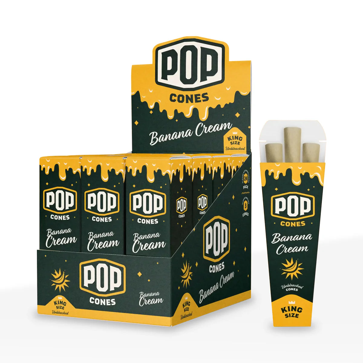 Pop - Cones - Unbleached King Size - 3pk - 24ct