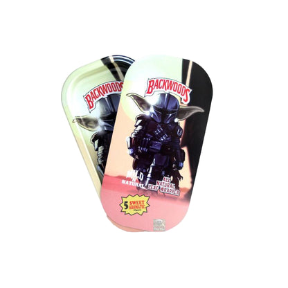 Small (8"x4") Metal Rolling Trays 3D Design w/ Magnetic Lid