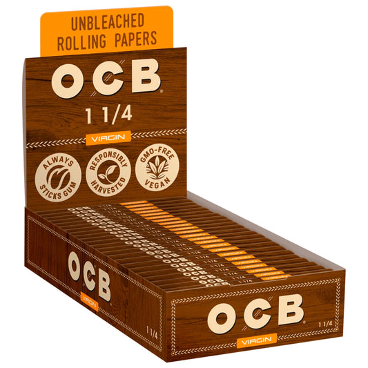 OCB - Papers - Virgin 1 1/4 Unbleached - 32pk - 24ct