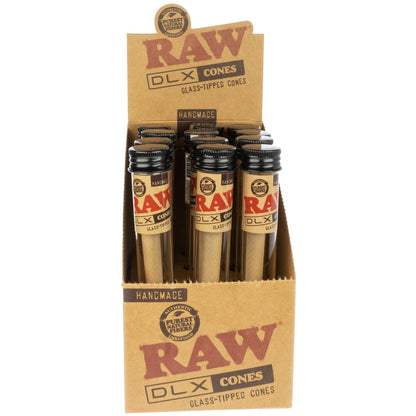 Raw - DLX Glass Tip Cones - 12ct - King Size