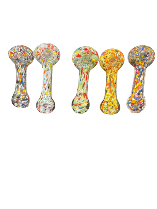 Confetti Swirl Glass Hand Pipes 5ct