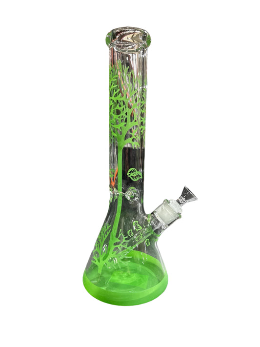 Beaker Bong - 14" 7mm Tree of Life - Asst - SGBK27