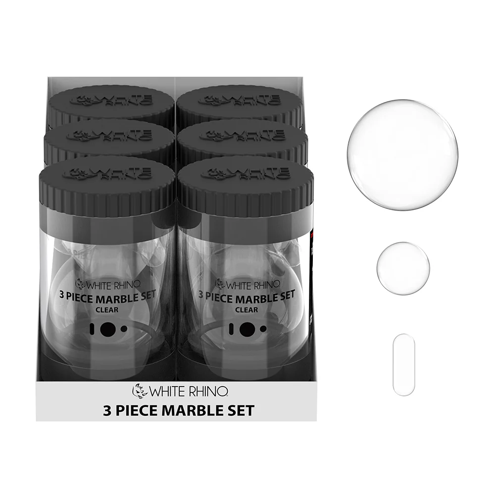 White Rhino - Terp Slurper - 6ct - 3-Piece Marble Set - Assorted Colors