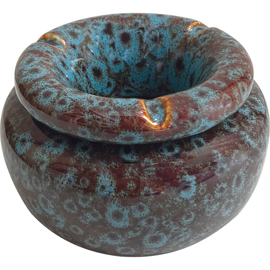 Fujima Ashtray - Moroccan Ceramic - Reactive Blue - 5"
