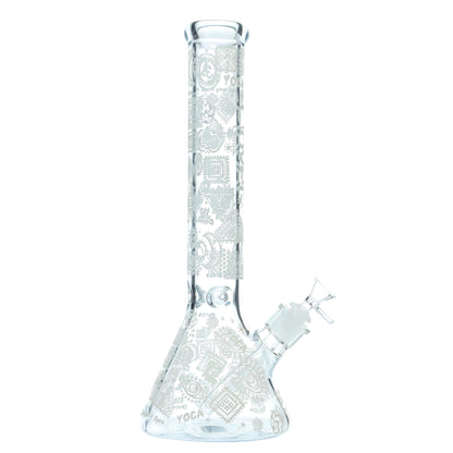Clover - WP - 14" 7mm Glow Beaker w/ Ash Catcher