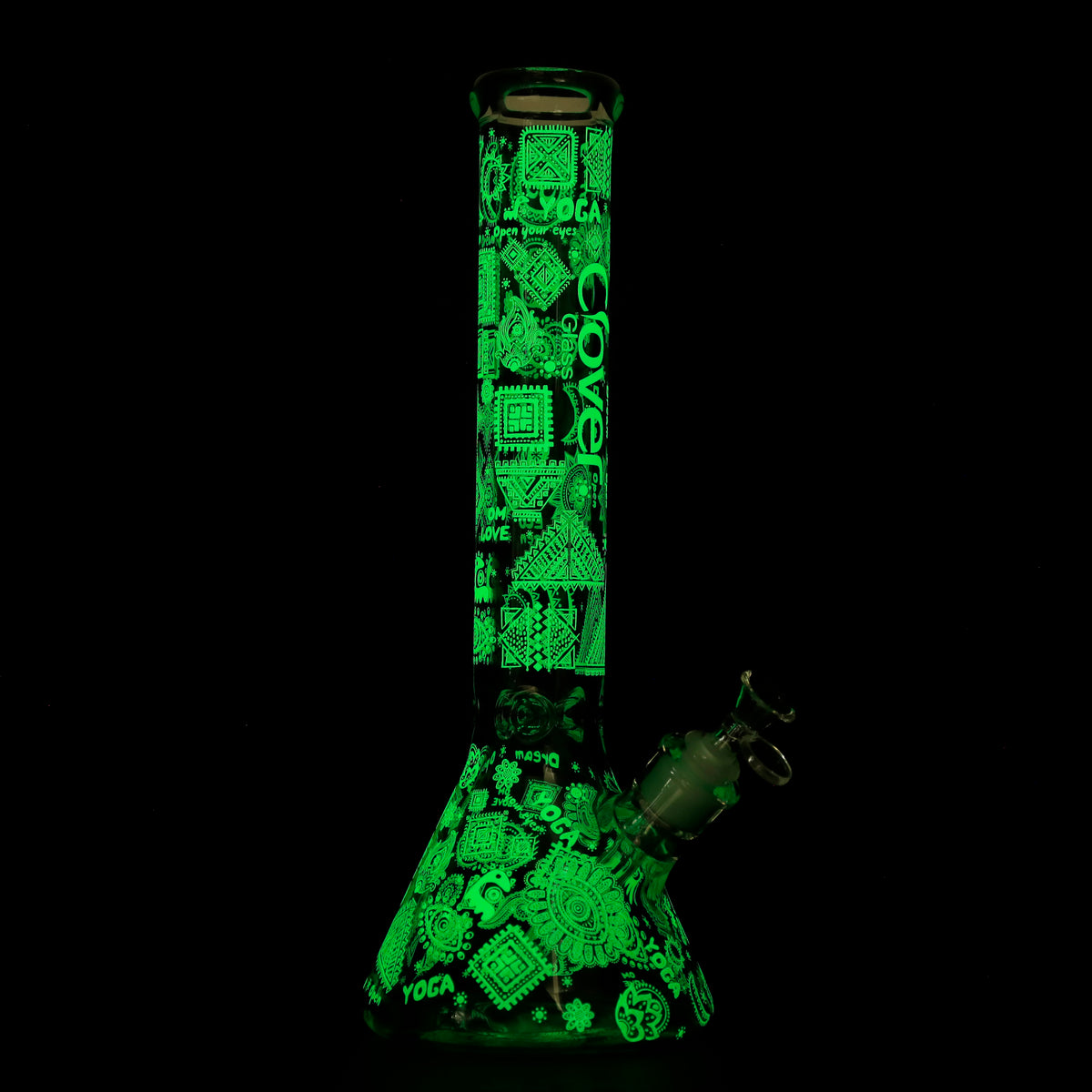 Clover - WP - 14" 7mm Glow Beaker w/ Ash Catcher