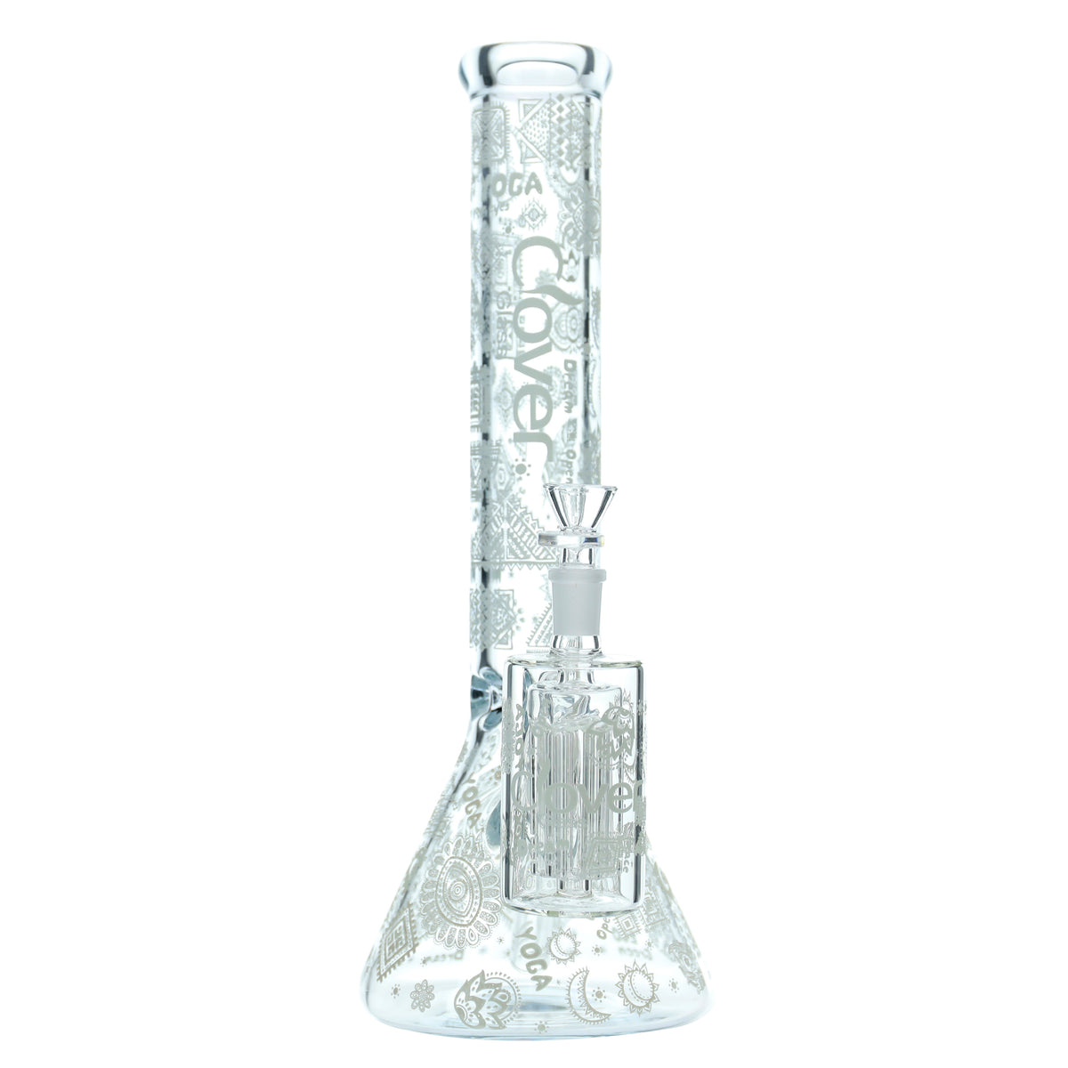 Clover - WP - 14" 7mm Glow Beaker w/ Ash Catcher