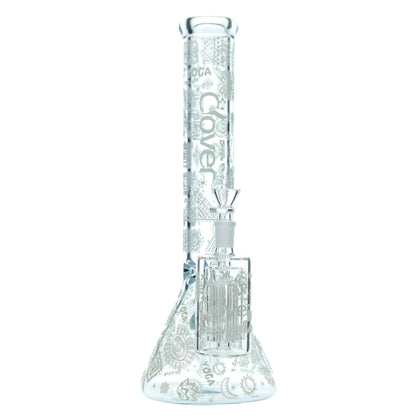 Clover - WP - 14" 7mm Glow Beaker w/ Ash Catcher