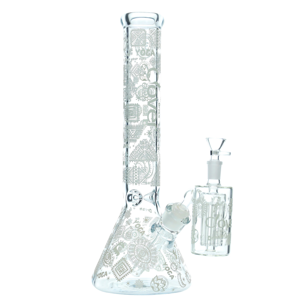 Clover - WP - 14" 7mm Glow Beaker w/ Ash Catcher