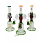 On Point Glass Assorted Triple Spooky Face Matrix Perc Water Pipe 12"