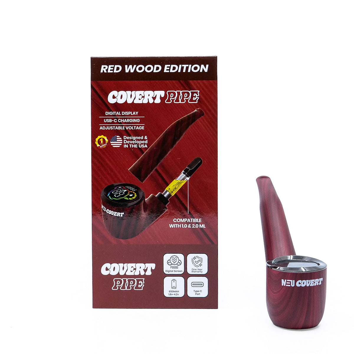 Neu Covert Pipe - 650mAh 510 Battery w/ Digital Display