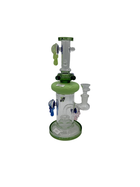 Dripping BeeHive Water Pipe - Milky Green 10"