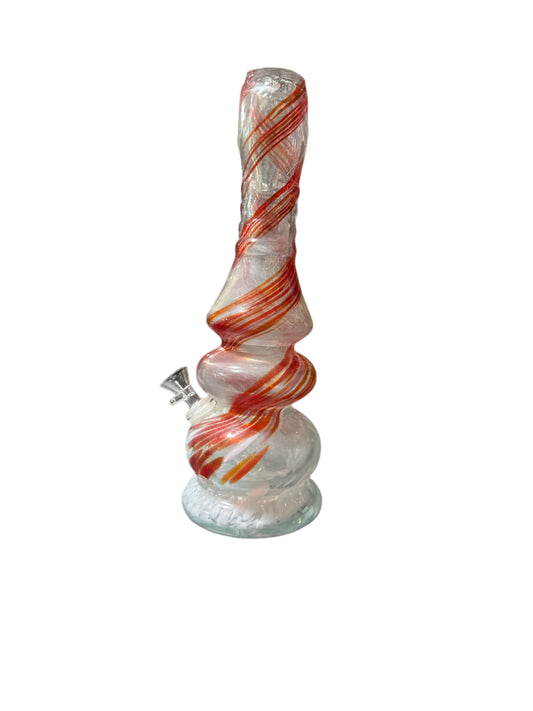 Soft Glass - Water Pipe -Glass on Glass - Wave Base Droplet Twist Grip - 16"