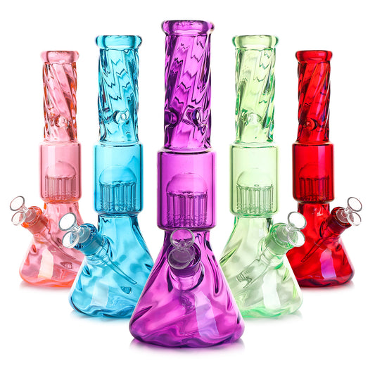 WP - 13" 11-Arm Full Color Twist Beaker - Asst