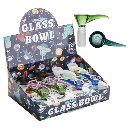 Glass Bowls - 14mm Honeycomb Screen w/ Horn - Asst - 12ct