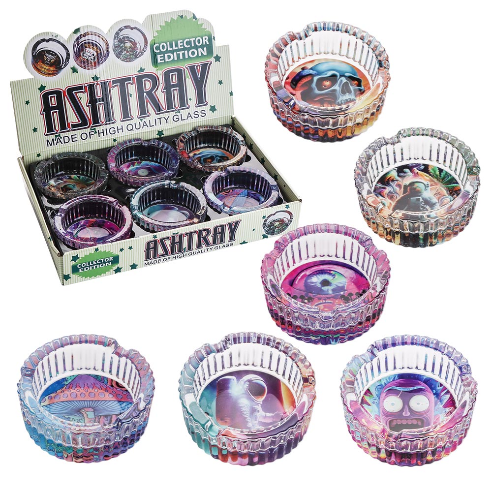 Ashtrays - Glass Collectors Edition - Asst - 6ct