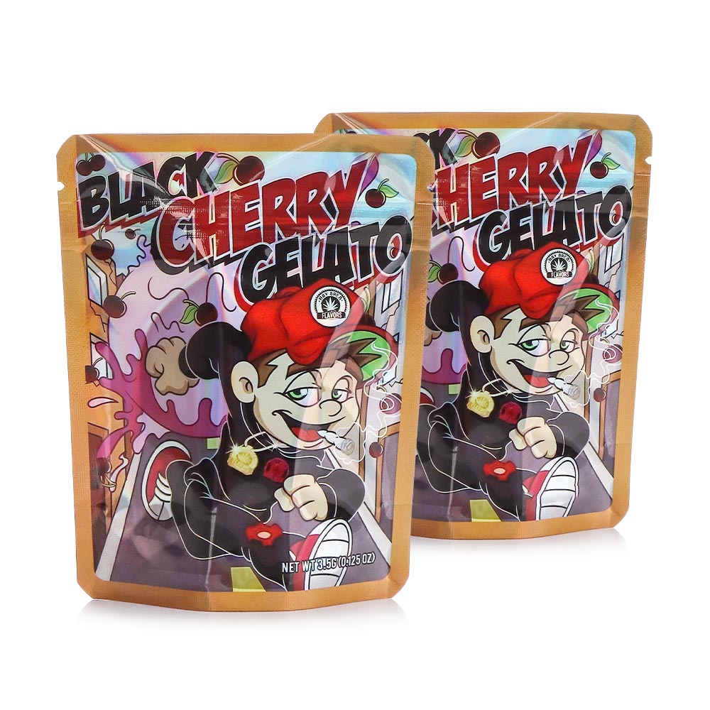 Mylar Bags - 3.5g - Designer Black Cherry Gelato - 100ct