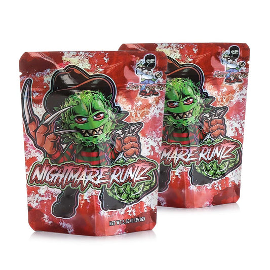 Mylar Bags - 3.5g - Designer Nightmare Runtz - 100ct
