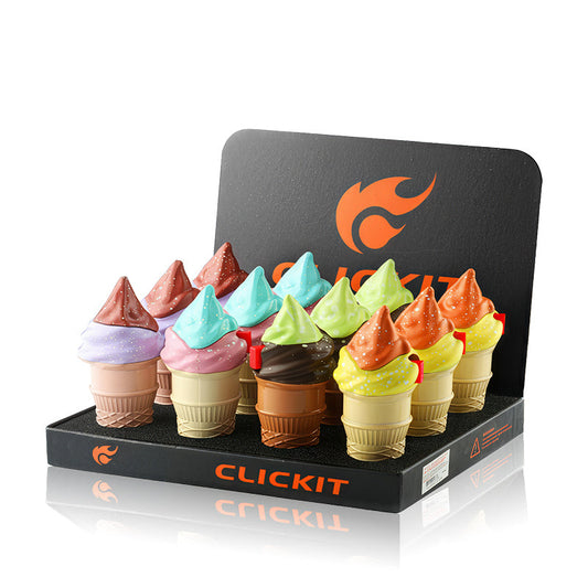 Clickit - Lighter - Ice Cream Cone - 12ct