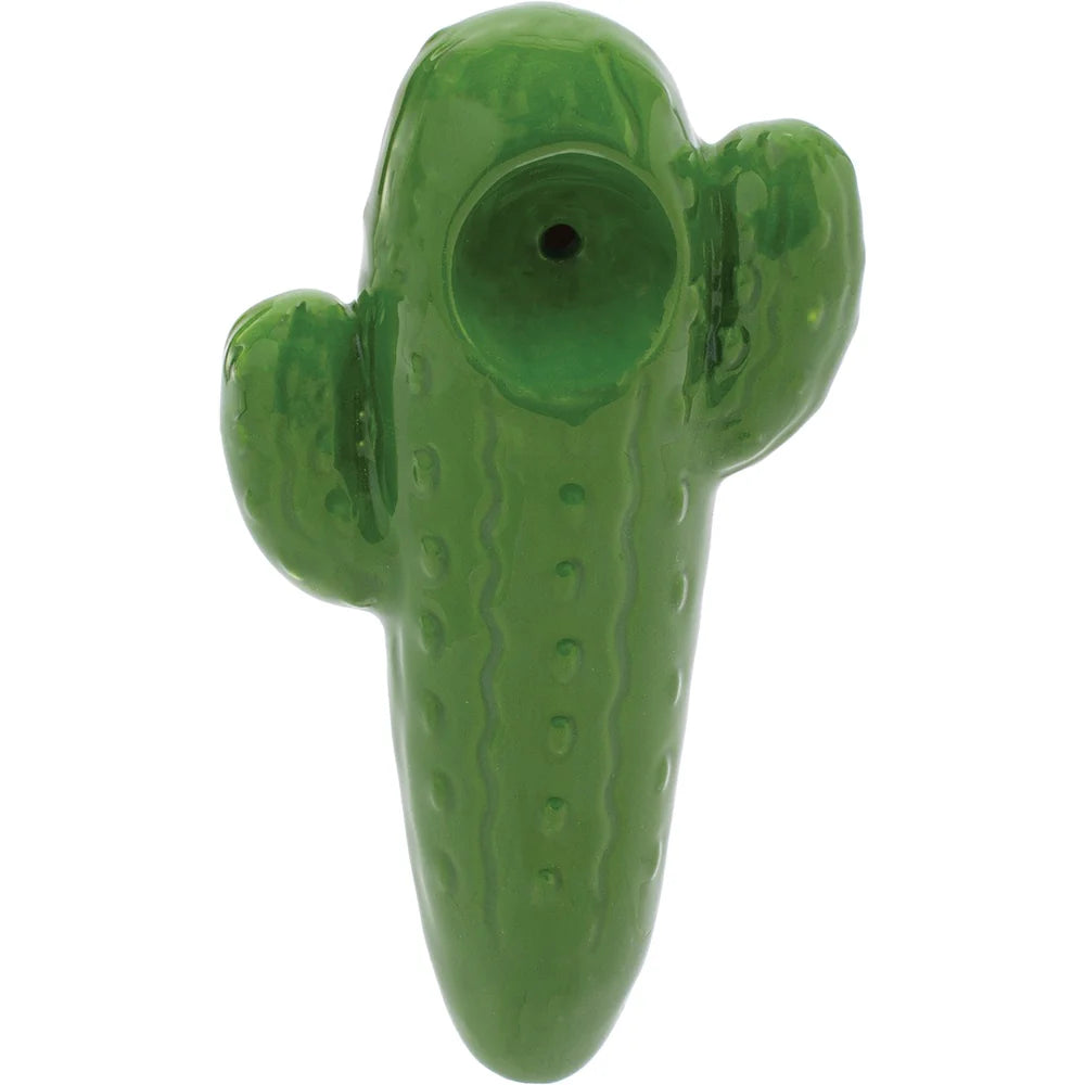 Wacky Bowlz - Ceramic Pipe - Fun Designs and Unique Shapes - 3.5" - Cactus