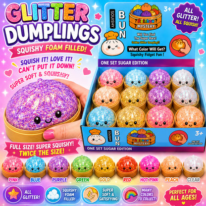 Squish Toy - 12ct - Dumpling Glitter Orbs