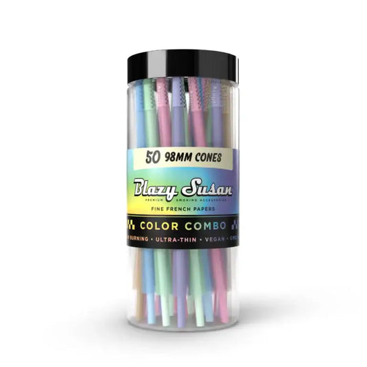 Blazy Susan Color Combo Cones - 98mm - 50ct Jar